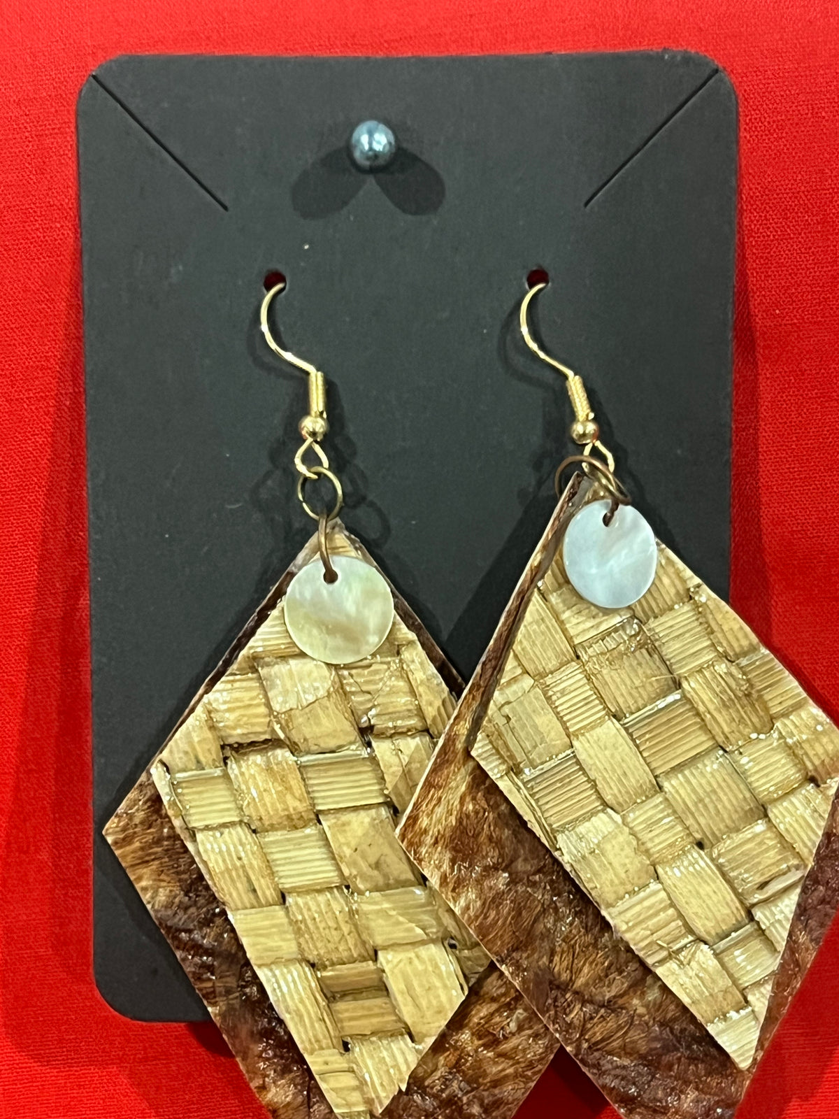 Bespoke Polynesian-Style Woven Diamond Statement Earrings