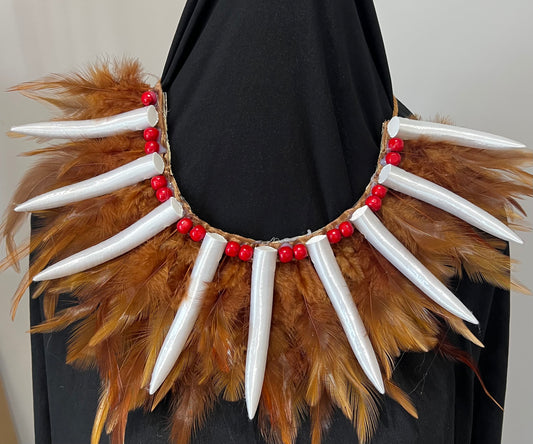 Necklace - Ula Nifo on dark brown feathers