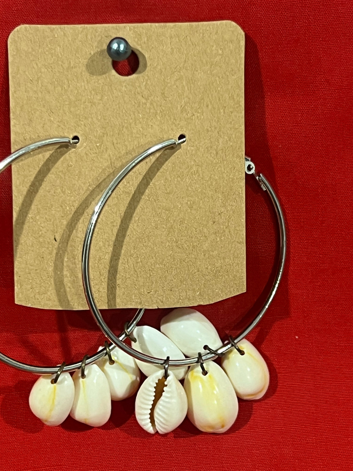 Bespoke Polynesian-Style Cowrie Shell Hoop Earrings